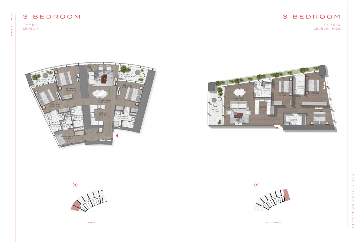 3 bed Type 1 & 2